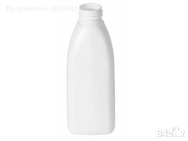 HDPE бутилка 250 мл, бяла, 28/410 - Правоъгълна