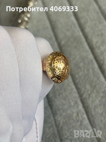 Златен пръстен от едно време като нов 14 карата, снимка 4 - Пръстени - 54175038
