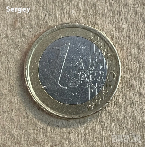 Редка монета от Испания 1 Евро 2001 , Euro Spain( Дефект при сеченето), снимка 1 - Нумизматика и бонистика - 54890043