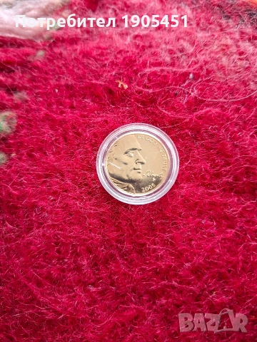 5 cent USA 🇺🇸 24карата позлатена Томас Джеферсън, снимка 2 - Нумизматика и бонистика - 54780972