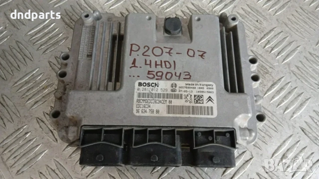 Компютър Peugeot 207 1.4 HDI 2007 0281012529 9663475880 EDC16C34