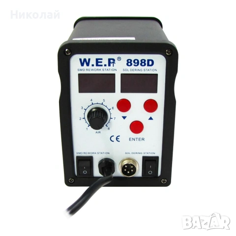 Станция за запояване WEP 898D горещ въздух и поялник, снимка 2 - Поялници и запояване - 55266312
