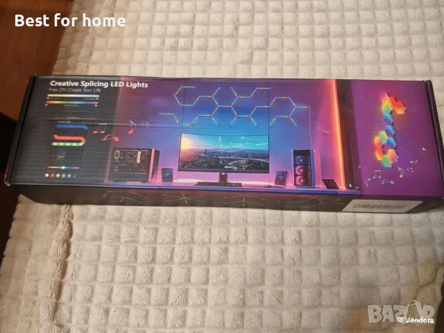 RGB LED модулни стенни панели 6 броя нови с USB и управление чрез приложение