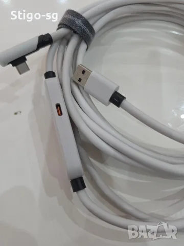 Syntech Link кабел със зареждане 5 м Съвместим с Oculus/Meta Quest 3S/3, Quest 2/Pro, Pico 4/Ultra