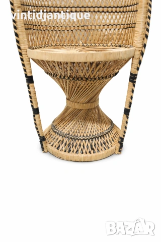 Ретро ратанов стол тип „Паун“, снимка 4 - Столове - 54133100