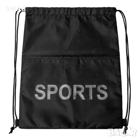 Спортна раница черна SPORTS с външен джоб 32.5х41.5см_1219574