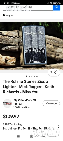 ZIPPO ROLLING STONES ORIGINAL USA , снимка 7 - Други ценни предмети - 54686929