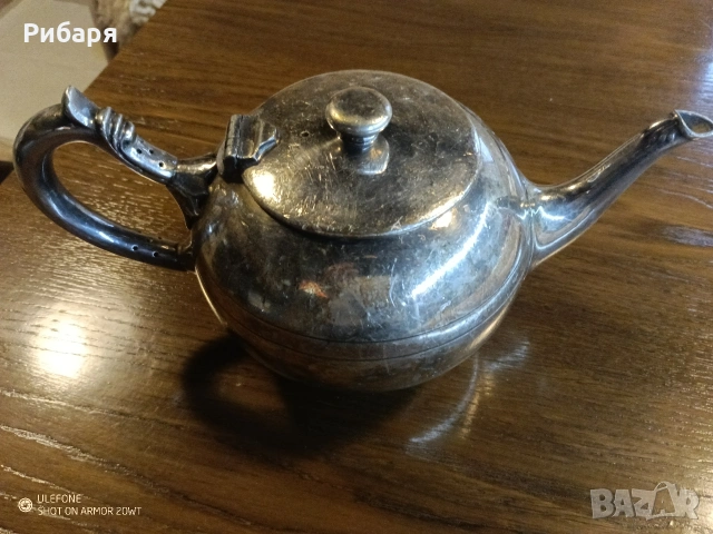Сребърен английски чайник, снимка 2 - Нумизматика и бонистика - 54166321