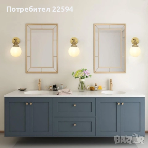 Винтидж индустриален бял стъклен стенен аплик, снимка 2 - Лампи за стена - 54827125