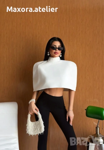 Дамски crop top бял