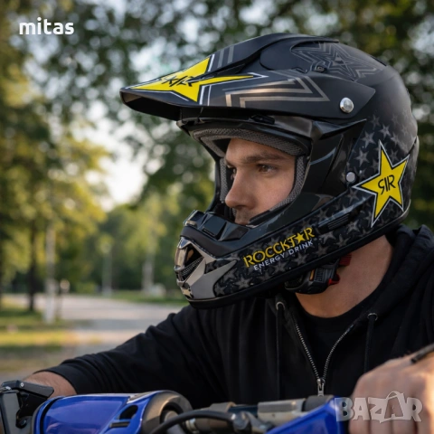 Кросова каска ROCKSTAR, Full Face, DOT Сертификат, Размер: S; M;, снимка 11 - Аксесоари за велосипеди - 52137315