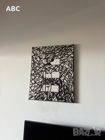 Абстрактна картина “INNER CHAOS” – ръчна изработка, снимка 3 - Картини - 54224001