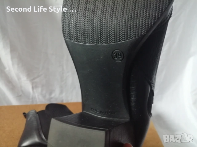 № 39 дамски боти естествена кожа на ток Mon Dieu - в черен цвят, снимка 11 - Дамски боти - 54096246