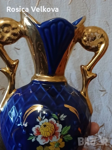 Голяма кобалтова амфора (ваза), снимка 7 - Декорация за дома - 54567871