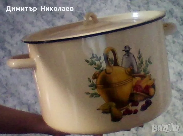 Индукционна емайлирана тенджера 7 л Нова , снимка 2 - Съдове за готвене - 55314581