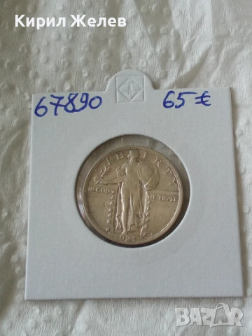 Сребърна монета Америка USA QUARTER DOLLAR 67890, снимка 4 - Нумизматика и бонистика - 54817216