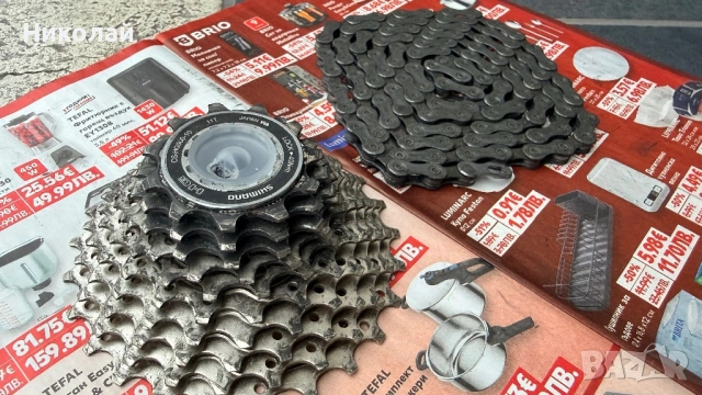 Касета + верига Shimano 10 speed (скорости), снимка 3 - Части за велосипеди - 54886641