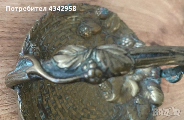 Антикварна(1900-1915 г.)бронзова кошничка с дръжка – Dinant, Белгия, Art Nouveau., снимка 6 - Антикварни и старинни предмети - 55099957