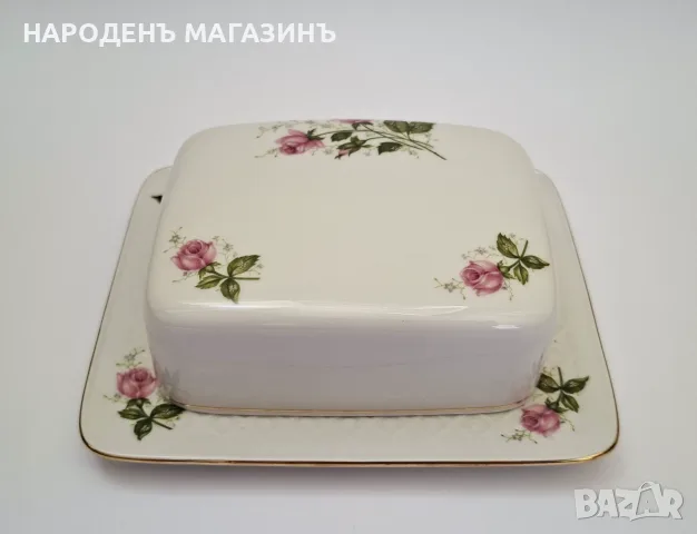 SELTMANN WEIDEN – Немски порцелан Съд за масло и сирена кутия порцеланова чиния цветя рози , снимка 3 - Други ценни предмети - 55530903