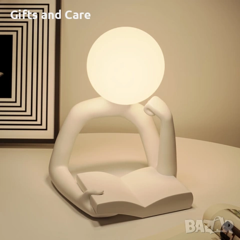 Настолна лампа човек с книга, снимка 4 - Настолни лампи - 54075646