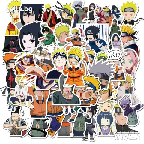 Комплект стикери Naruto Shippuden – 50 броя PVC водоустойчиви лепенки с UV защита | За лаптоп 10170, снимка 5 - Комплекти - 54659720