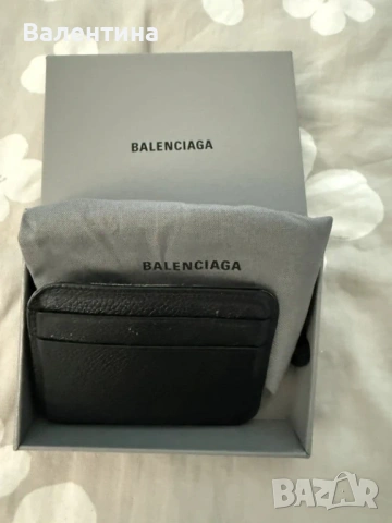 Balenciaga калъф за карти (визитник), черна кожа, снимка 2 - Портфейли, портмонета - 54661372