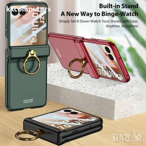 GKK за Motorola Razr 70 Ultra Магнитен Калъф със Защита на Пантата, Въртяща Халка и Скрийн Протектор, снимка 2 - Калъфи, кейсове - 55260234