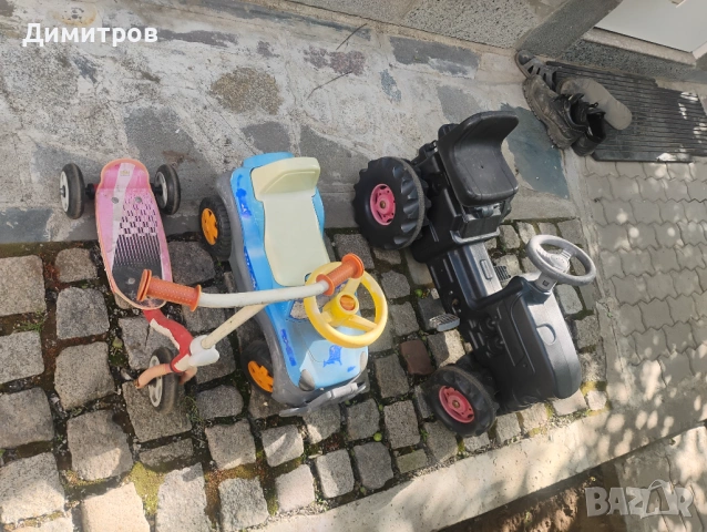 Трактор с педали, тротинетка и количка за бутане., снимка 3 - Детски колички - 54916237