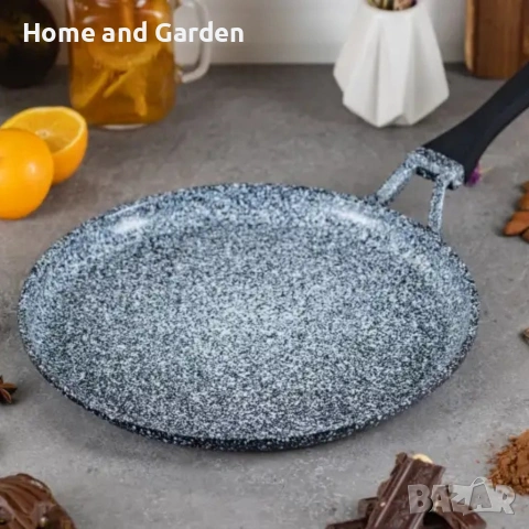 Тиган с керамично-мраморно незалепващо покритие – кован алуминий, снимка 6 - Съдове за готвене - 54028236