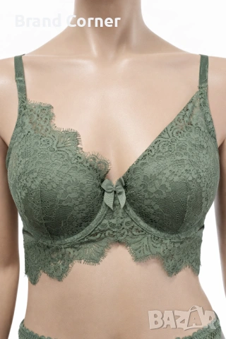 Комплект бельо Hunkemöller в цвят зелено каки – сутиен 85B и прашки 3XL, снимка 2 - Бельо - 54551585