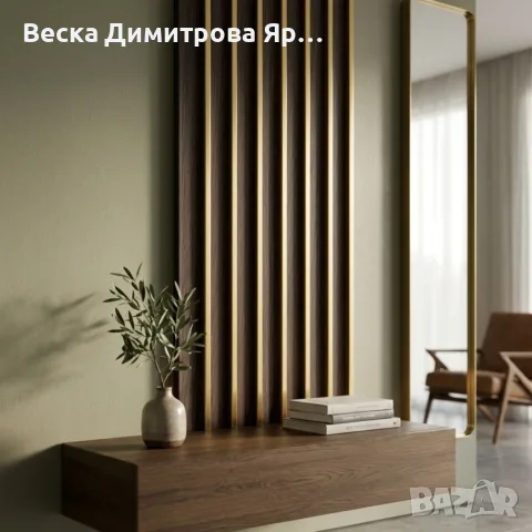 Декоративен стенен панел със златни декоративни линии – 16 см x 2.80 м, снимка 3 - Декорация за дома - 55424282
