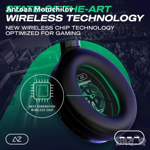 Гейминг слушалки ACEZONE A-Spire Wireless ANC, снимка 3 - Слушалки за компютър - 54805336