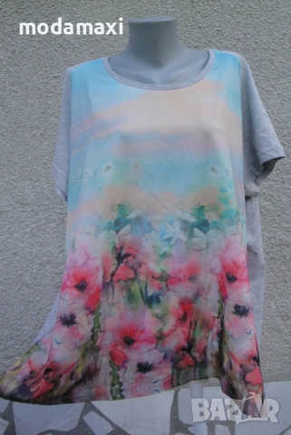 4XL  Туника  Ms Mode с макове  , снимка 3 - Туники - 55288906