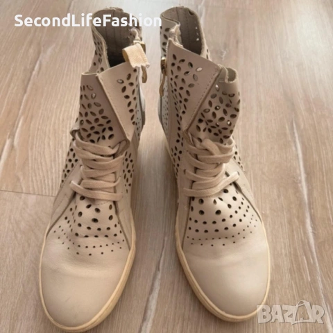 Carinii дамски обувки със скрита платформа естествена кожа 37 номер, снимка 3 - Дамски ежедневни обувки - 54174671