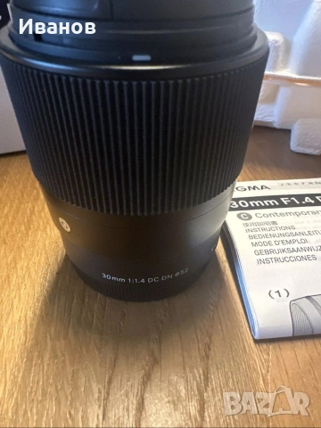 Обектив Sigma 30mm F1.4 DC DN Contemporary Sony E-Mount - Перфектно състояние, снимка 7 - Обективи и филтри - 54848163