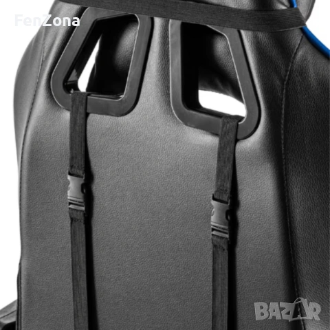 Геймърски стол с поставка за крака - подходящ за деца и тинейджъри- черно-син, въртящ, с масажна фун, снимка 9 - Столове - 54096569