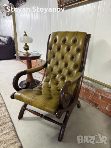 Chesterfield/Честърфийлд  Handmade – Класическо кресло с висока облегалка, снимка 8 - Дивани и мека мебел - 55398044