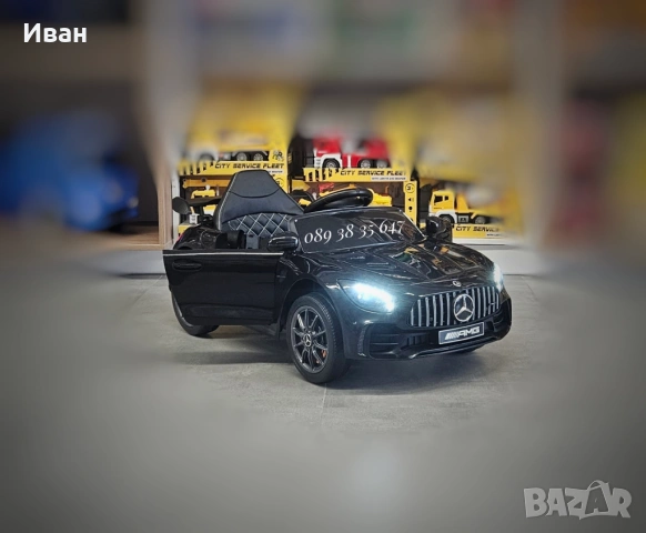 ТОП ЦЕНА!НОВО!Акумулаторна кола Mercedes GTR с МЕКИ ГУМИ,12V батерия,кожена седалка,дистанционно упр, снимка 3 - Детски велосипеди, триколки и коли - 54411072