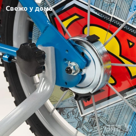 Детски велосипед Superman 16” – с помощни колела, спирачки и регулируема седалка  Цена: 110€ , снимка 3 - Велосипеди - 54602309