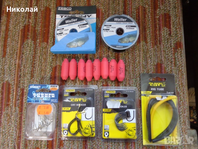 Куки,влакно и подводни тапи за сом.  