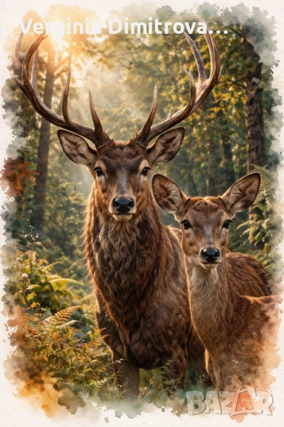 Дигитални картини елени, снимка 4 - Картини - 54183000