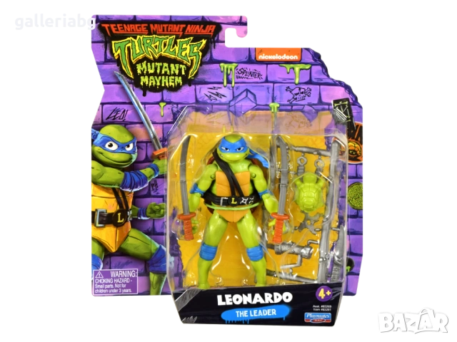 Фигурка Леонардо Leonardo TMNT Mutant Mayhem Костенурките Нинджа с катани, снимка 4 - Фигурки - 54946161