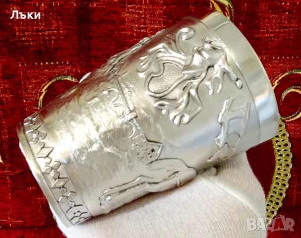Калаена чаша,халба Рицар,Замък,хералдика, снимка 12 - Антикварни и старинни предмети - 55448659