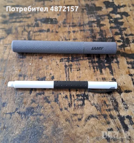 ролер Лами Lamy бял с черен гумен грип модел 377, снимка 4 - Други - 55577046
