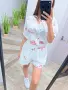 Дамски сет с бродерия и камъчета, снимка 1