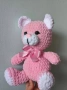 Плетена играчка/ розово мече за подарък, снимка 2