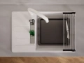 Бяла кухненска мивка от гранит Копенхаген 780x500 SmartSpace Top 60, снимка 6