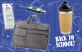 Чанта за лаптоп, термо чаша, USB флашка и слушалки, снимка 1