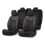 Луксозна тапицерия OTOM текстил с еко кожа COMFORT LINE Design – Черна с бял шев, снимка 1