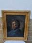 Стара маслена картина мъж с лула, снимка 1